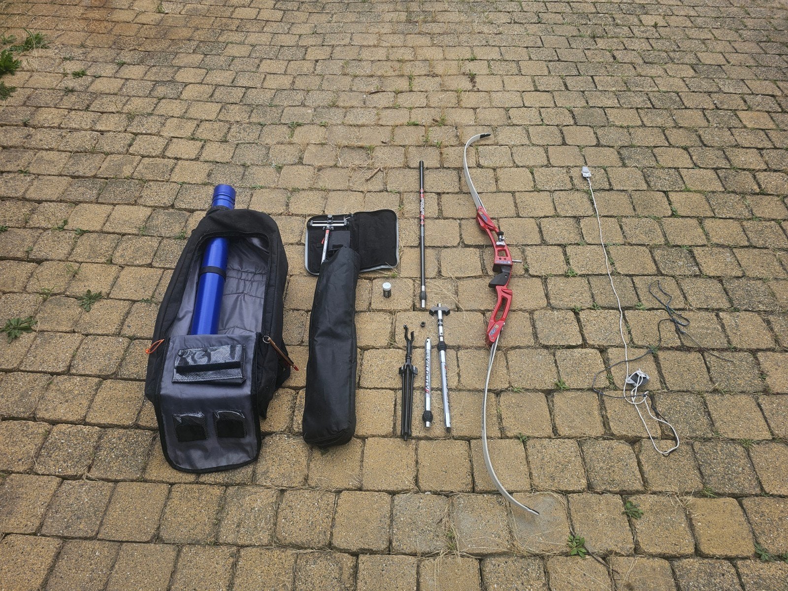 Complete Recurveboog Set met Accessoires en Tas, Ophalen, Gebruikt, Recurveboog