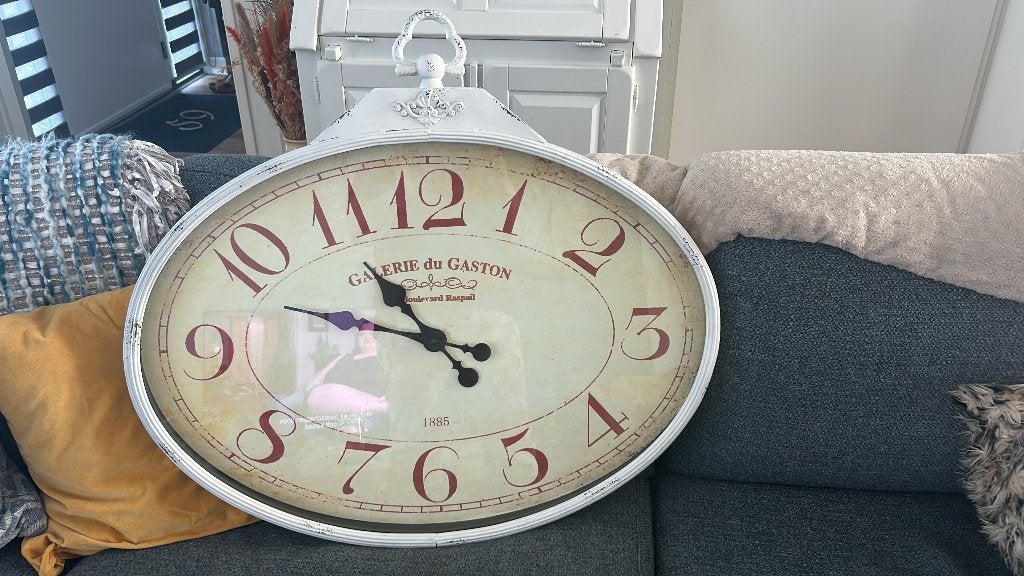 Klok groot 81 cm, Ophalen, Wandklok, Vintage, Analoog