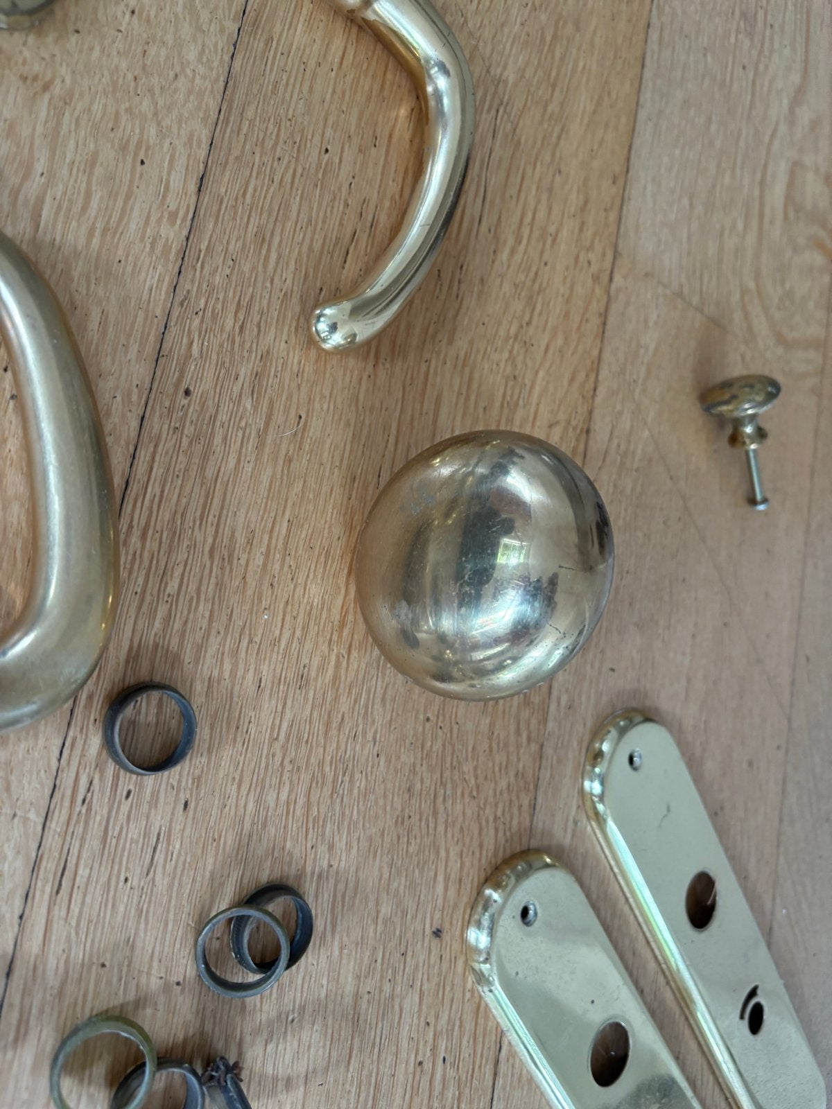 Diverse messing deurbeslag, deurklinken en accessoires, Ophalen, Gebruikt, Koper of Messing, Slot