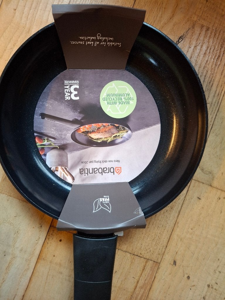 Brabantia koekenpan 20 cm doorsnee,  pfas vrij, gerecycled, Ophalen of Verzenden, Nieuw, Aluminium