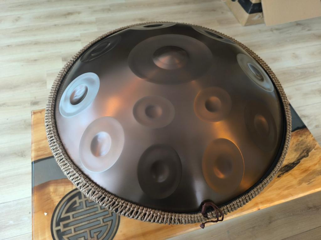 Handpan 14 tonen - Goudkleurig D-mineur 440hz, Ophalen, Melodische percussie, Zenori, Zenori