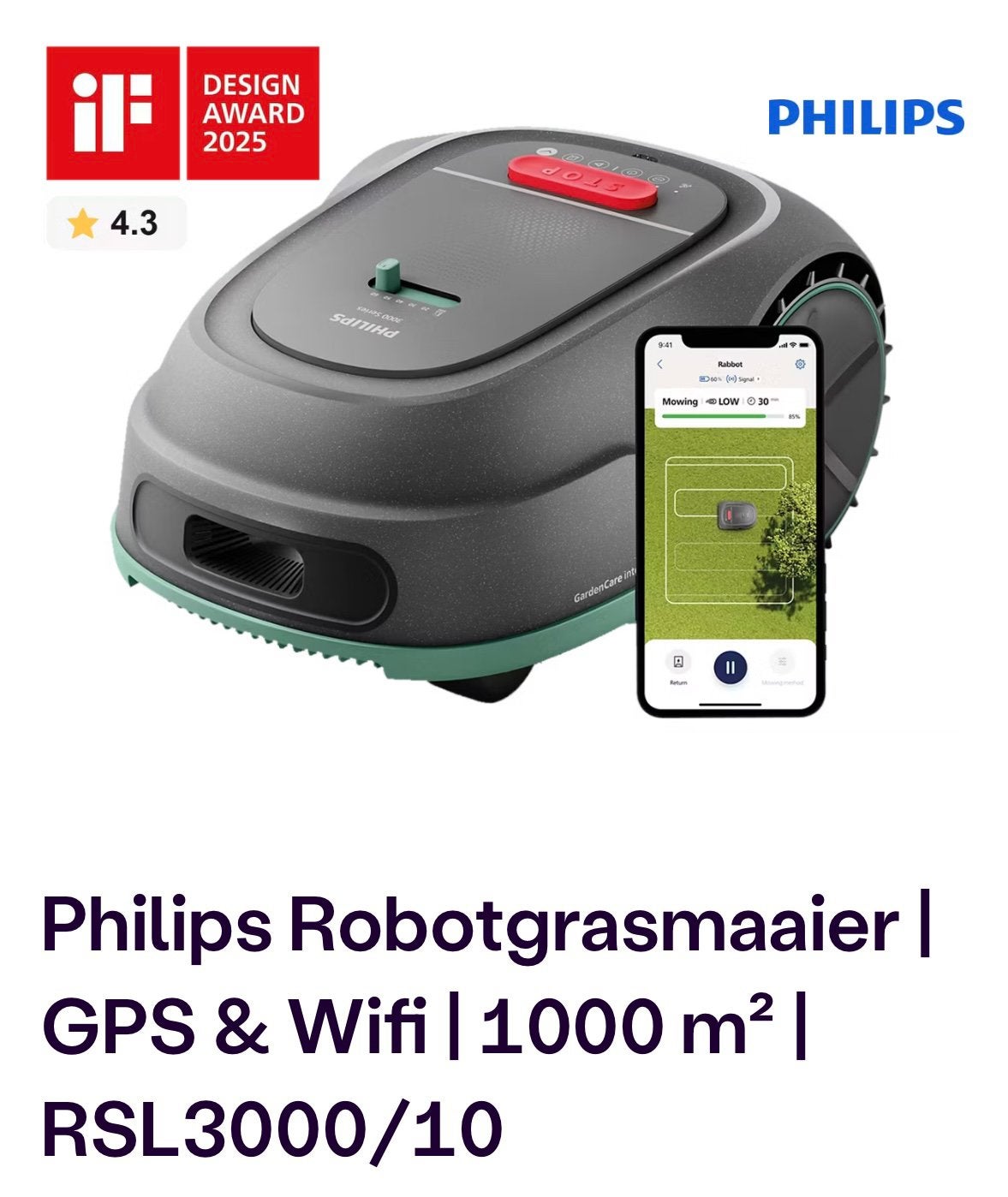 Robotmaaier Philips Nieuw in doos, Ophalen of Verzenden, Nieuw, Minder dan 20 cm, Bestuurbaar via app