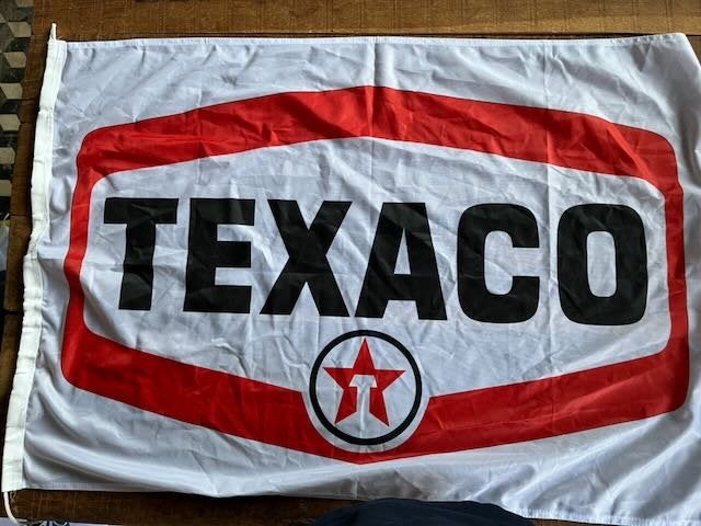 TEXACO retro garage -    reclame vlag, Verzamelen, Ophalen of Verzenden, Zo goed als nieuw, Auto's