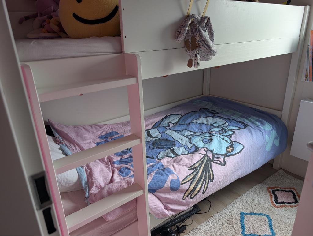 NOUS Kids Stapelbed Charlie 90x200 cm, Huis en Inrichting, Slaapkamer | Stapelbedden en Hoogslapers, 90 cm, Eenpersoons, Ophalen of Verzenden