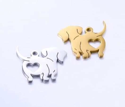 Echt mooie stalen kettinghanger met Teckel, Overige materialen, Nieuw, Ophalen of Verzenden, Zilver