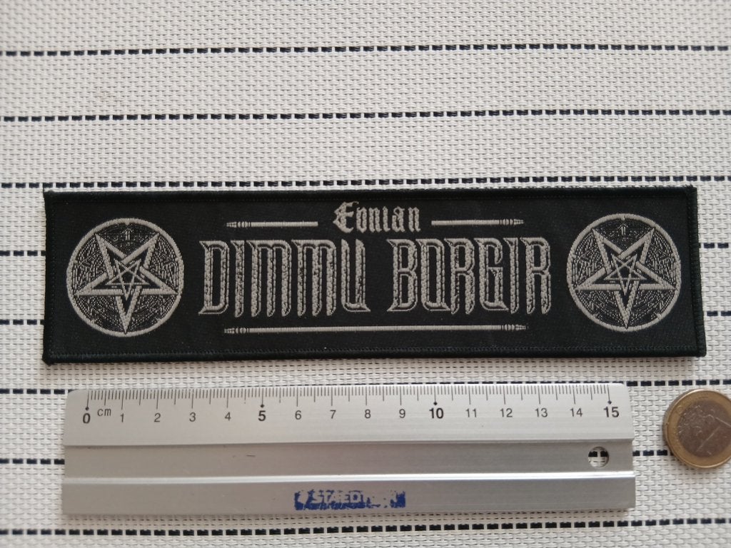 Dimmu Borgir Eonian patch d350 afmeting 5 x 19.5 cm metal, Verzenden, Nieuw, Kleding