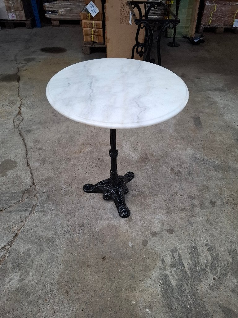 Echte Marmeren Bistrotafels met Gietijzeren Poot, Ophalen, Overige materialen, 50 tot 100 cm, Rond