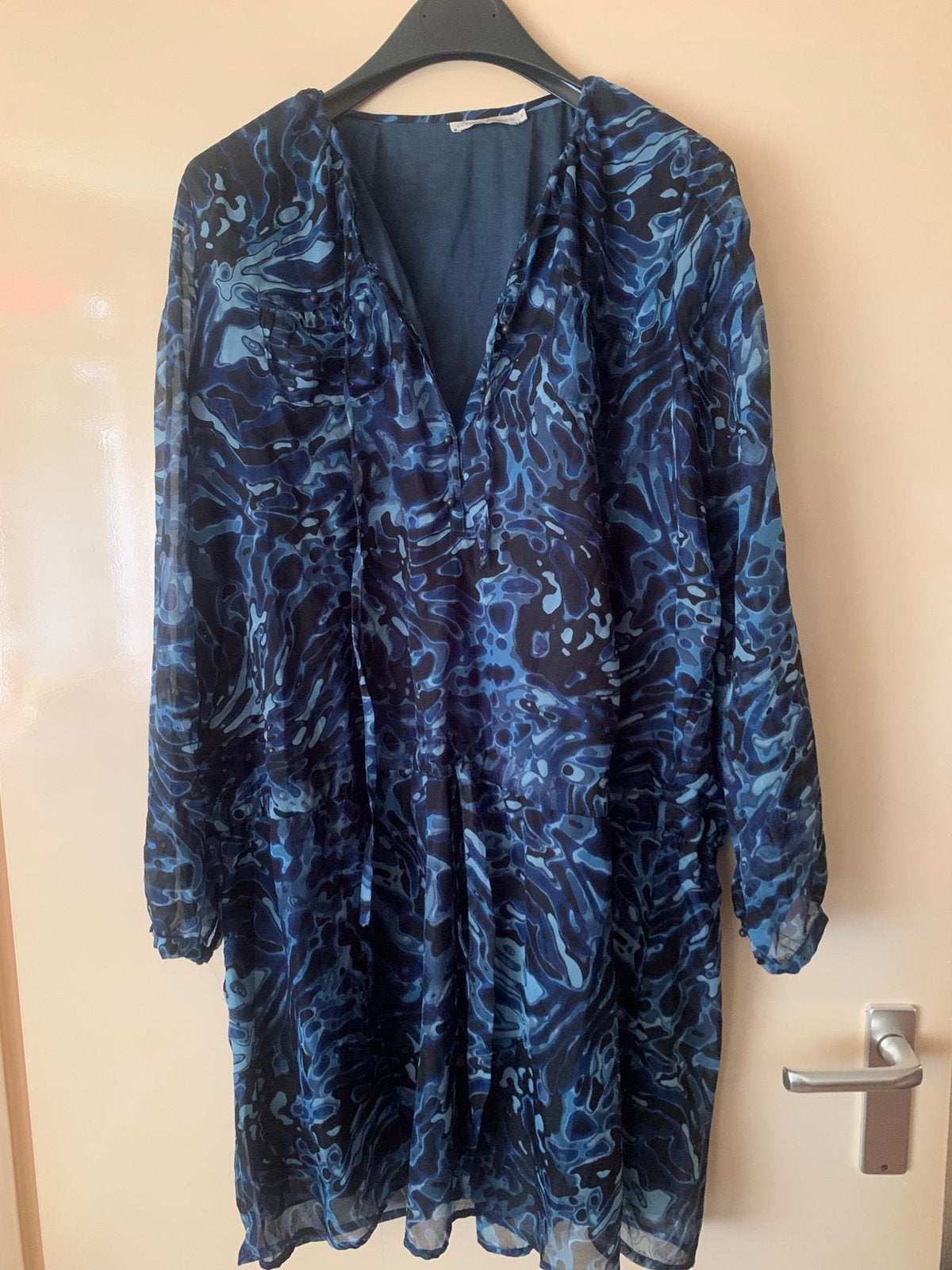 Leuk blauw jurk/ tuniek maat 50, Ophalen of Verzenden, Zo goed als nieuw, Blauw, Jurk