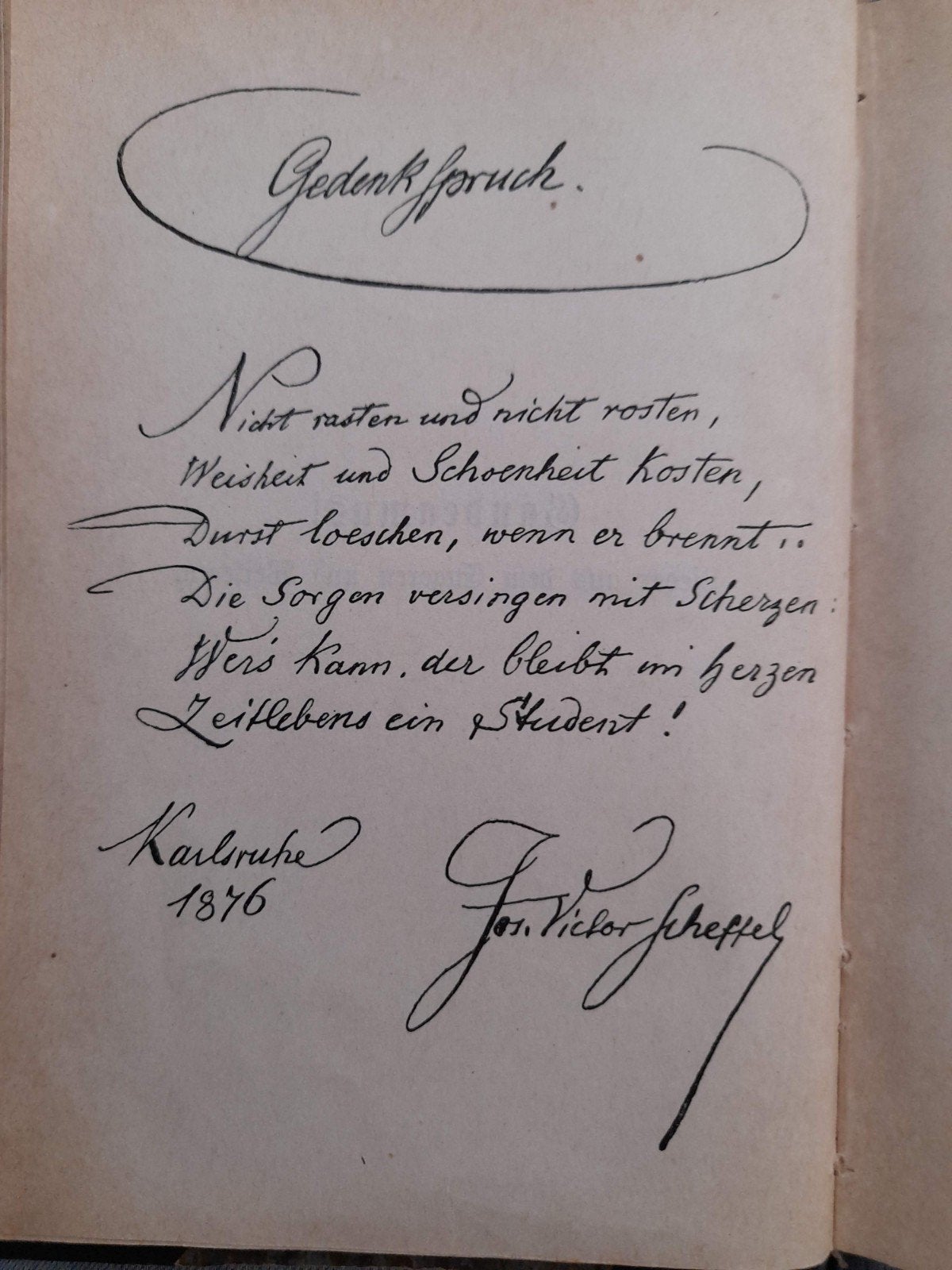 met een GEDENKSPRUCH jr. 1876 voorin dit boek., Ophalen of Verzenden