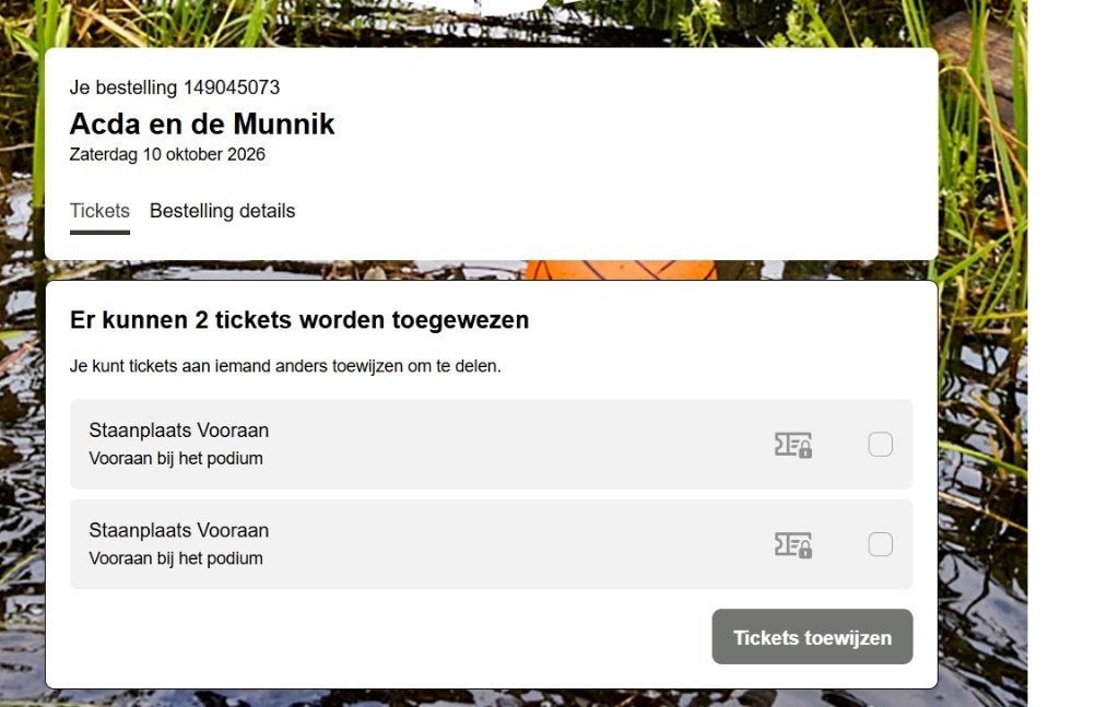Concert Acda & De Munnik, Twee personen, Oktober, Levenslied