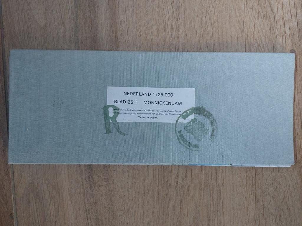 25F Monnikendam Marken Zuiderwoude  Stafkaart uit 1981, Topografische Dienst Nederland, Ophalen of Verzenden, 1800 tot 2000, Nederland