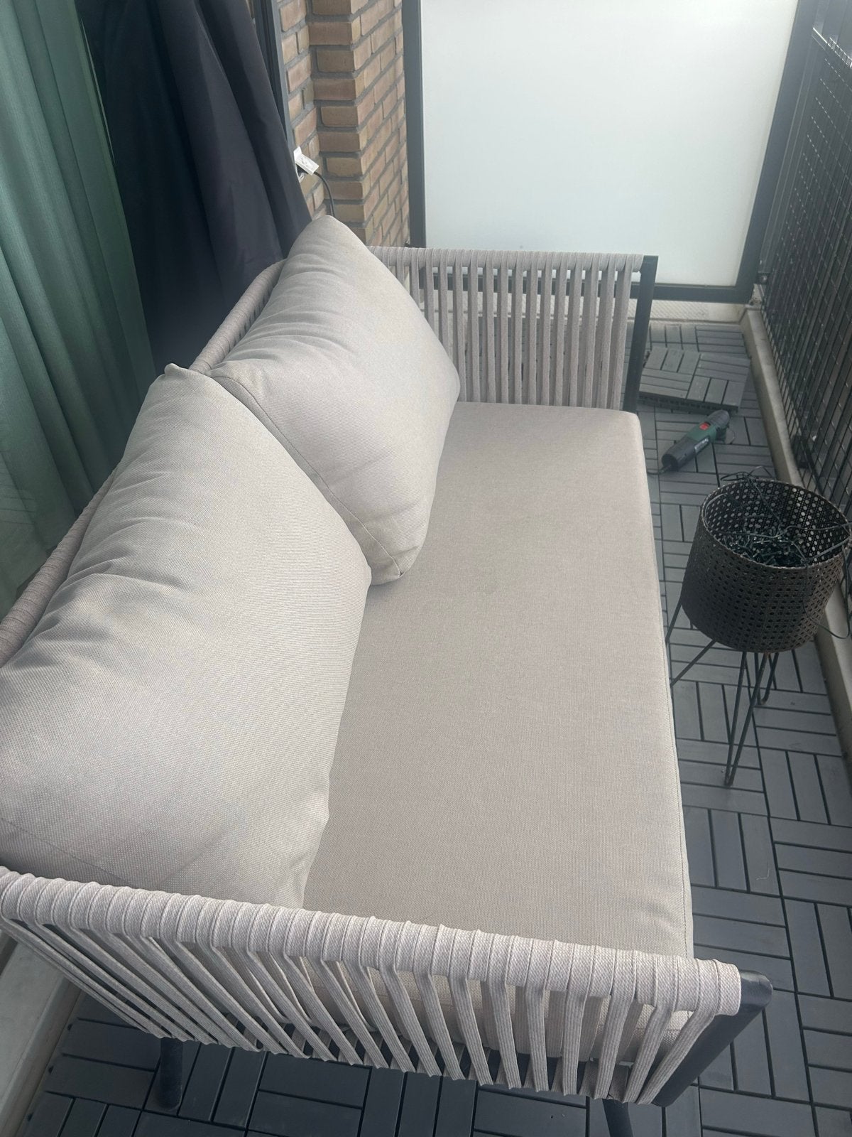 Wakefield loungebank Montana 141 cm zwart metaal, Gebruikt, Aluminium, Loungeset, Bank
