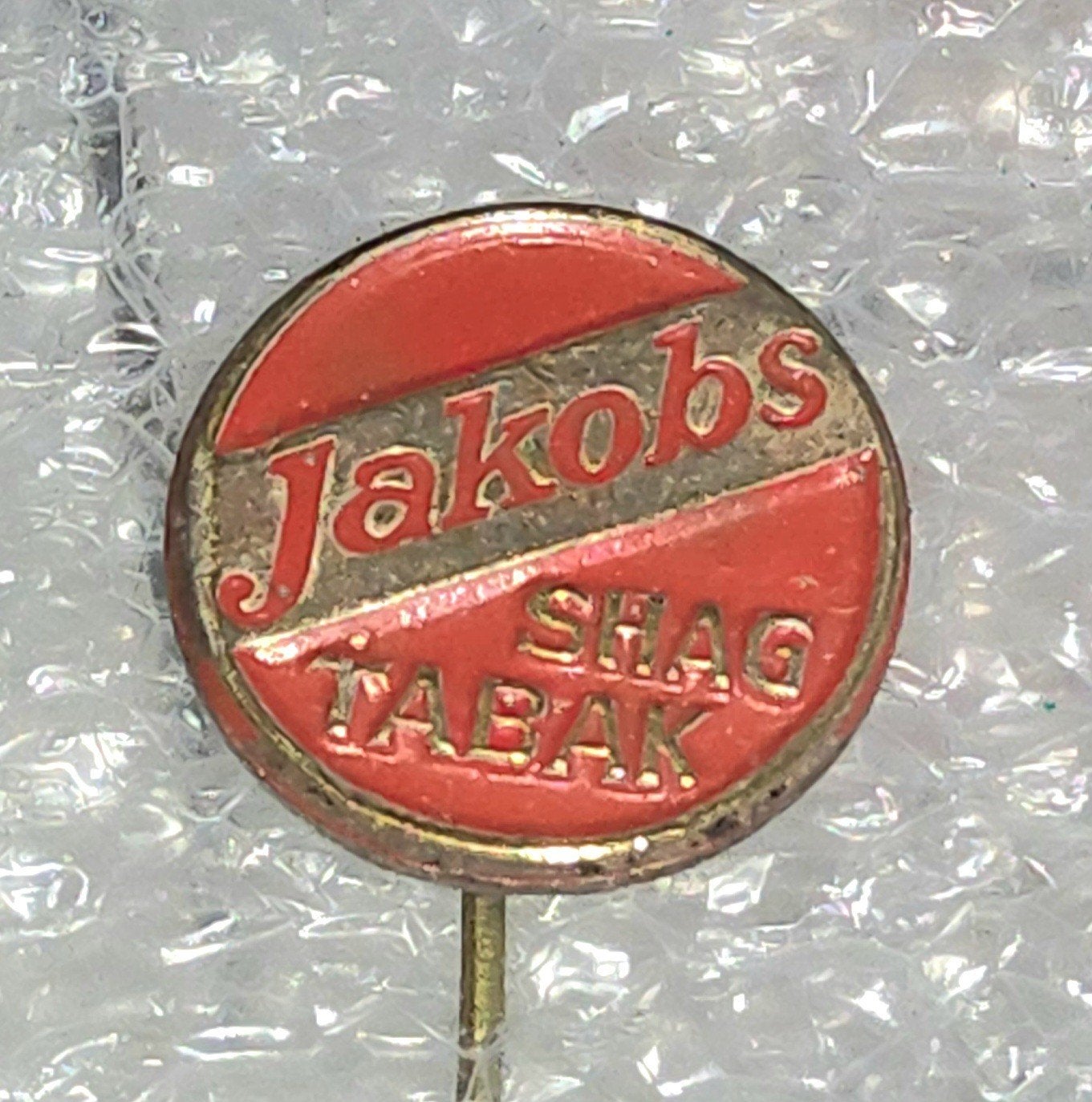 Vintage Jakobs Shag Tabak Speldje, Verzamelen, Ophalen of Verzenden, Gebruikt, Overige onderwerpen, Speldje of Pin