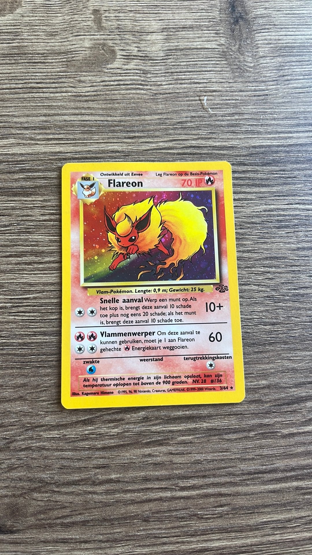 Pokemon Flareon 3/64, Hobby en Vrije tijd, Ophalen of Verzenden, Zo goed als nieuw