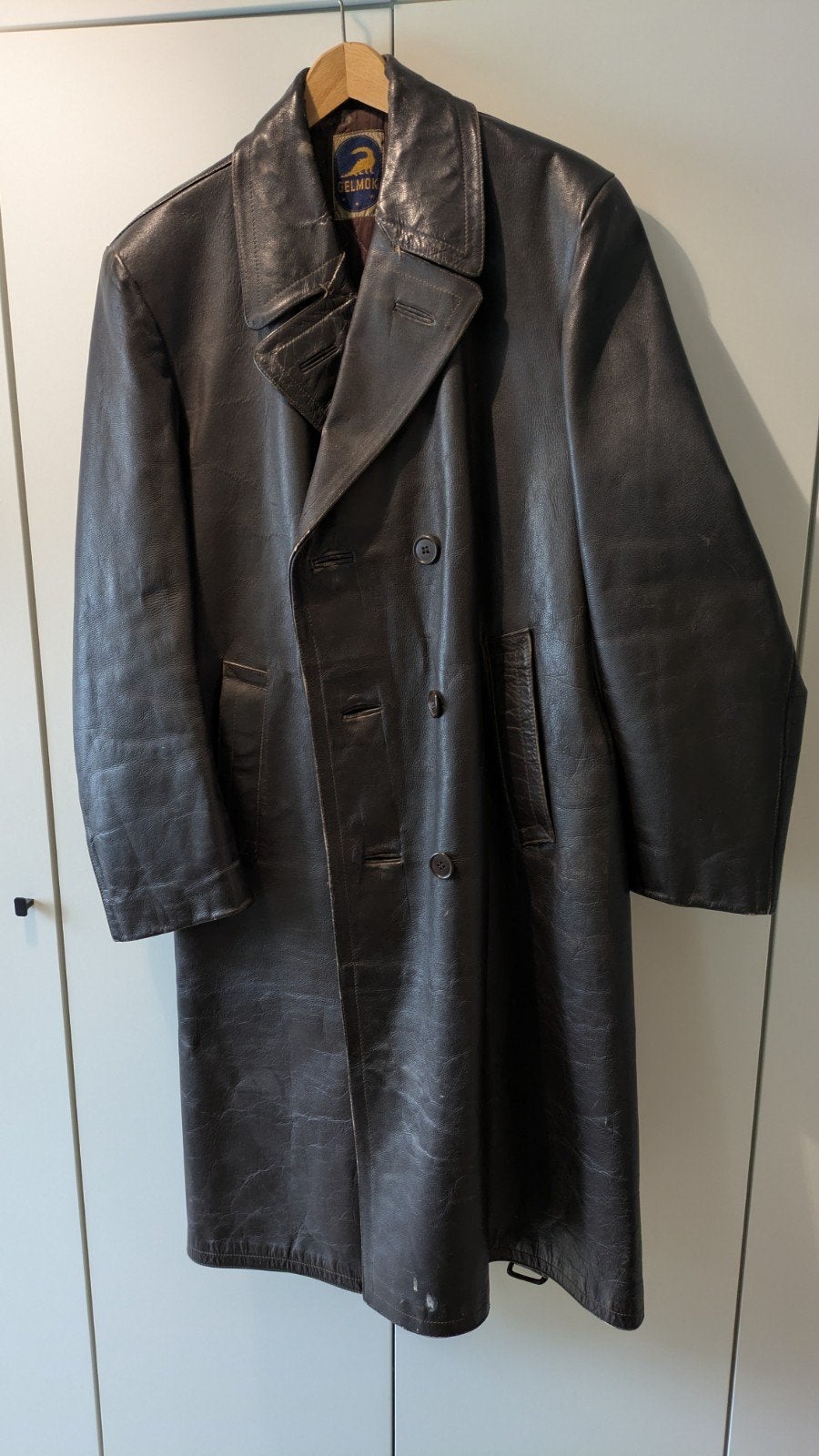 Gelmok jas vermoedelijk jaren 40/50, Ophalen of Verzenden, Gedragen, Bruin
