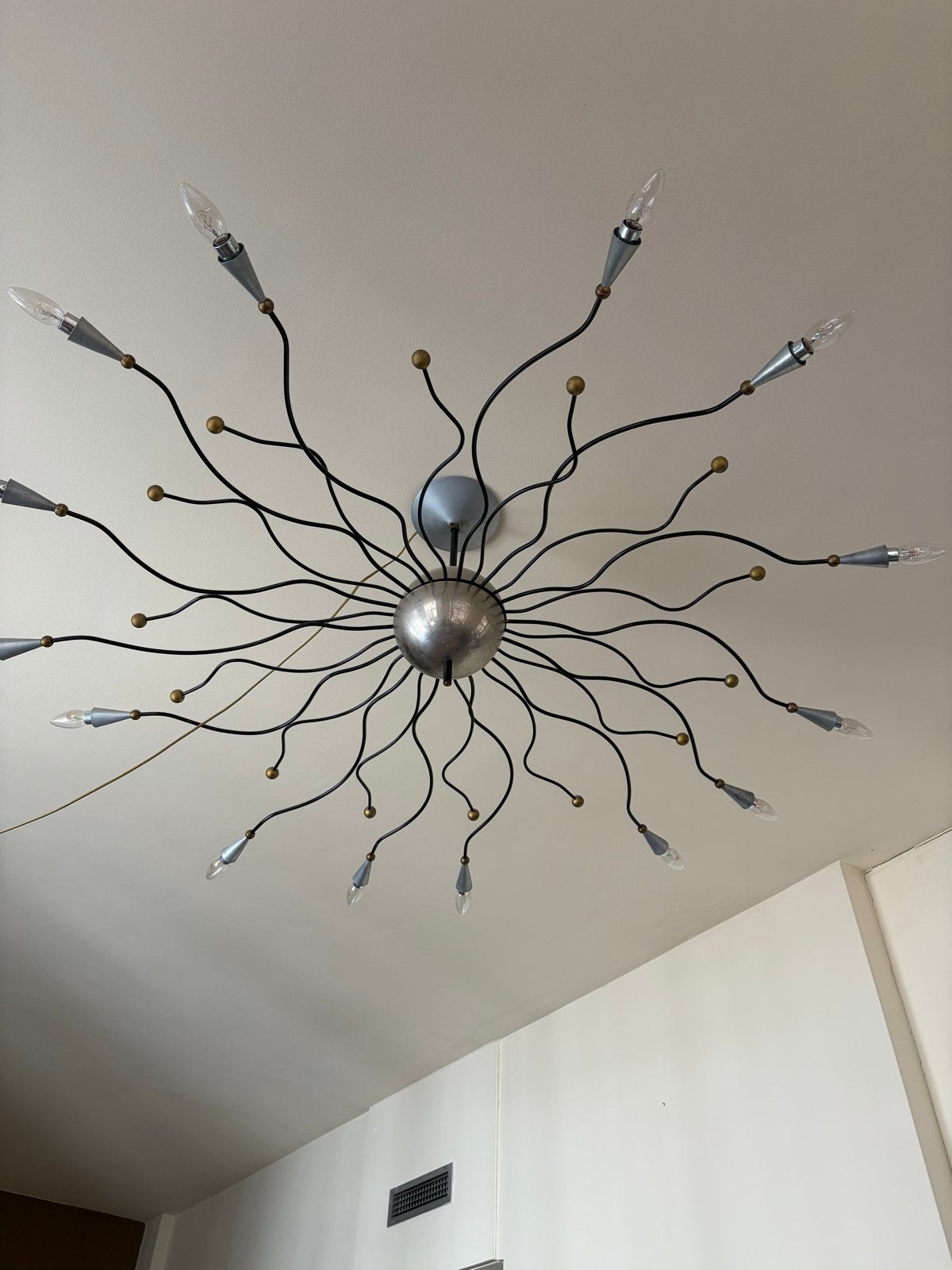 Design Pieter Spruyt Plafondlamp - Vintage Design, Ophalen, Gebruikt, Metaal, E14 (klein)