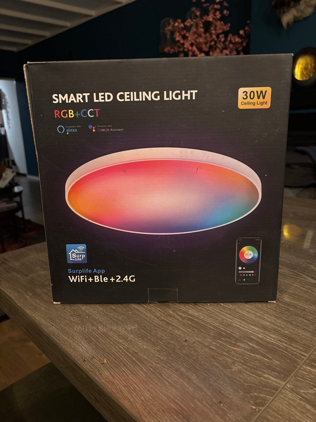 Smart LED Plafondlamp RGB+CCT 30W - Compatibel met Alexa/Goo, Ophalen, Nieuw, Plafondlamp, Dimbaar