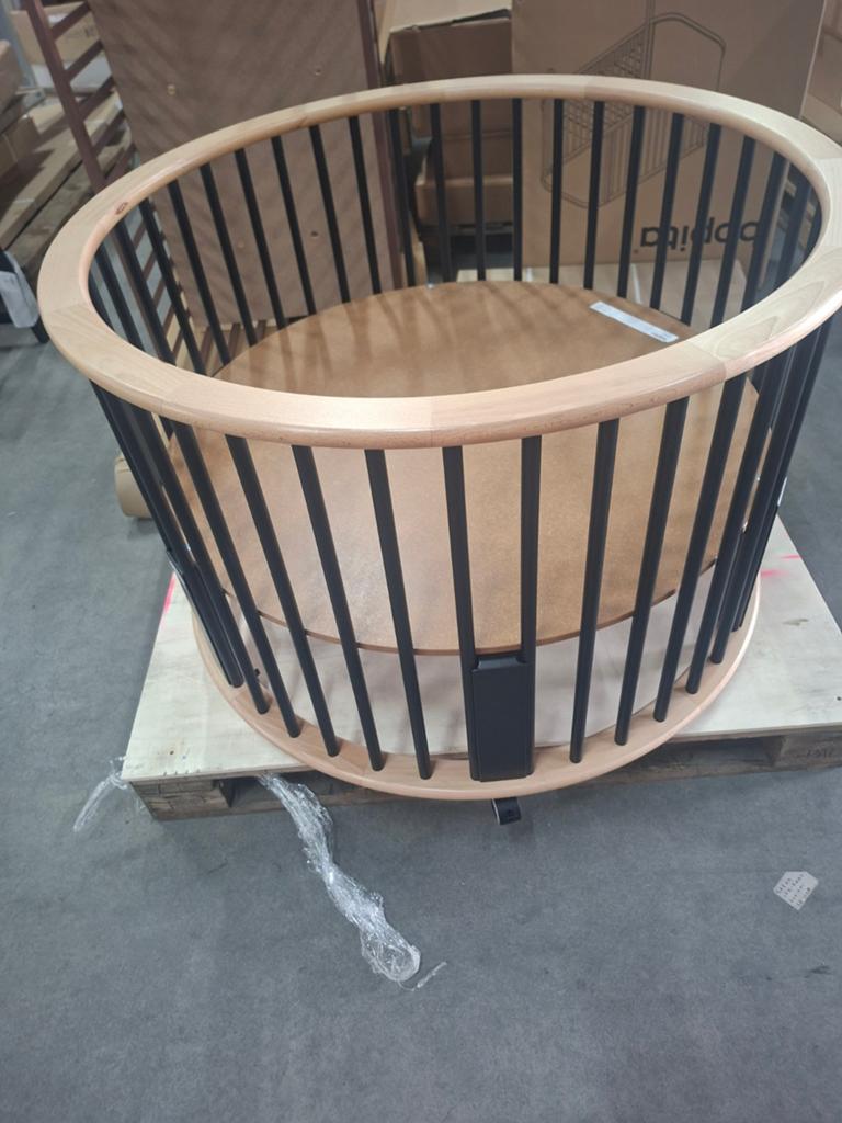 Bopita rondo box Rose Wood/ zwart, Kinderen en Baby's, Boxen, Ophalen, Zo goed als nieuw, Rond, In hoogte verstelbaar