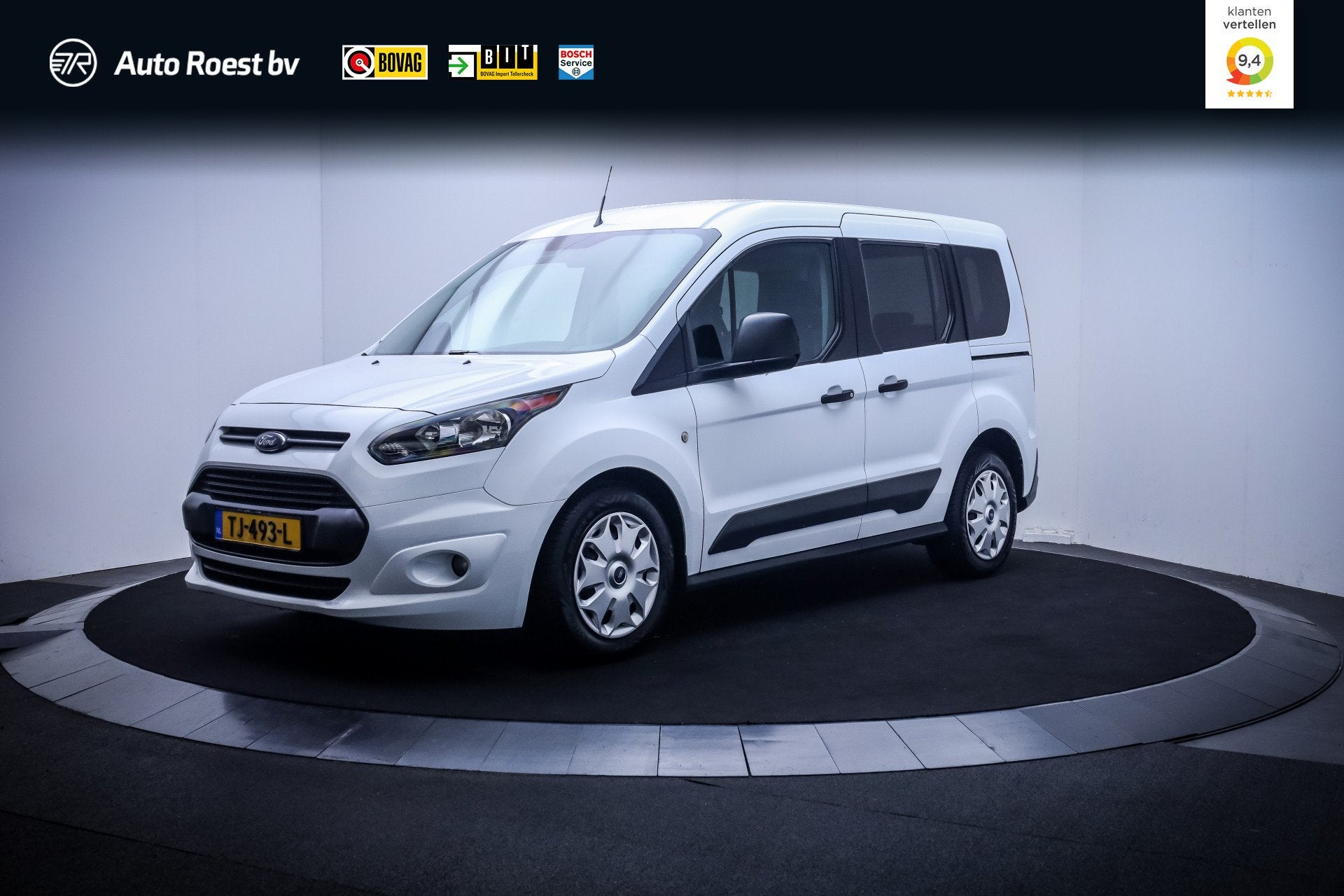 Ford Tourneo Connect Compact 1.0 5 Pers Trend AIRCO | PARKEE, Auto's, Gebruikt, Wit, Handgeschakeld, 3 cilinders