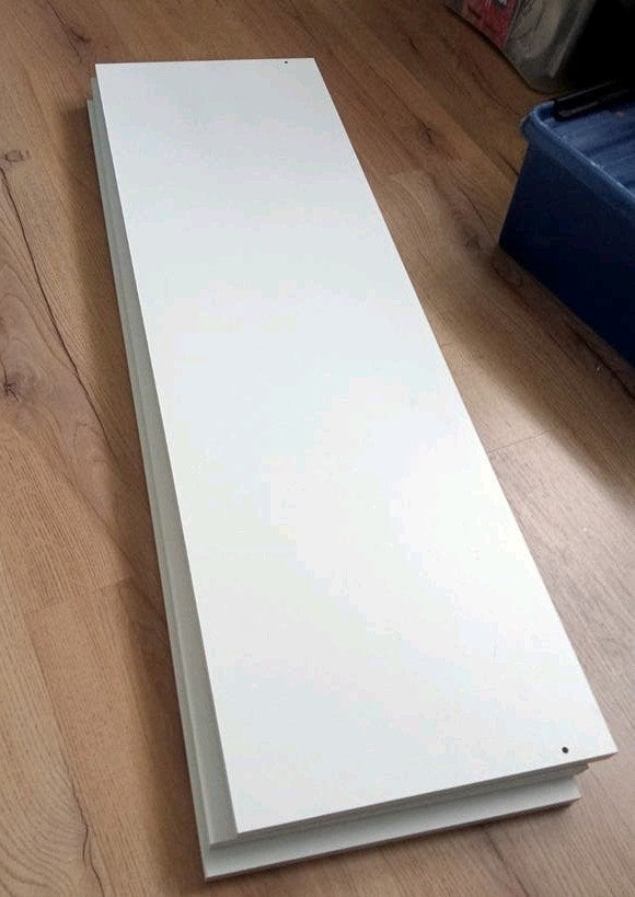 3 stuks rondom gelamineerd witte schappen, Doe-het-zelf en Verbouw, Hout en Planken, Ophalen, Minder dan 25 mm, Plank, Minder dan 200 cm