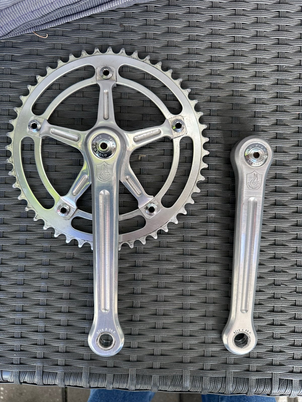 Campagnolo Strada Crankstel 175mm, Fietsen en Brommers, Crankstel of Pedalen, Ophalen of Verzenden, Zo goed als nieuw, Aluminium