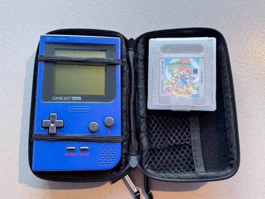 Nintendo Game Boy Pocket Blauw + Super Mario Land 2 Werkend, Ophalen of Verzenden, Zo goed als nieuw, Game Boy Pocket