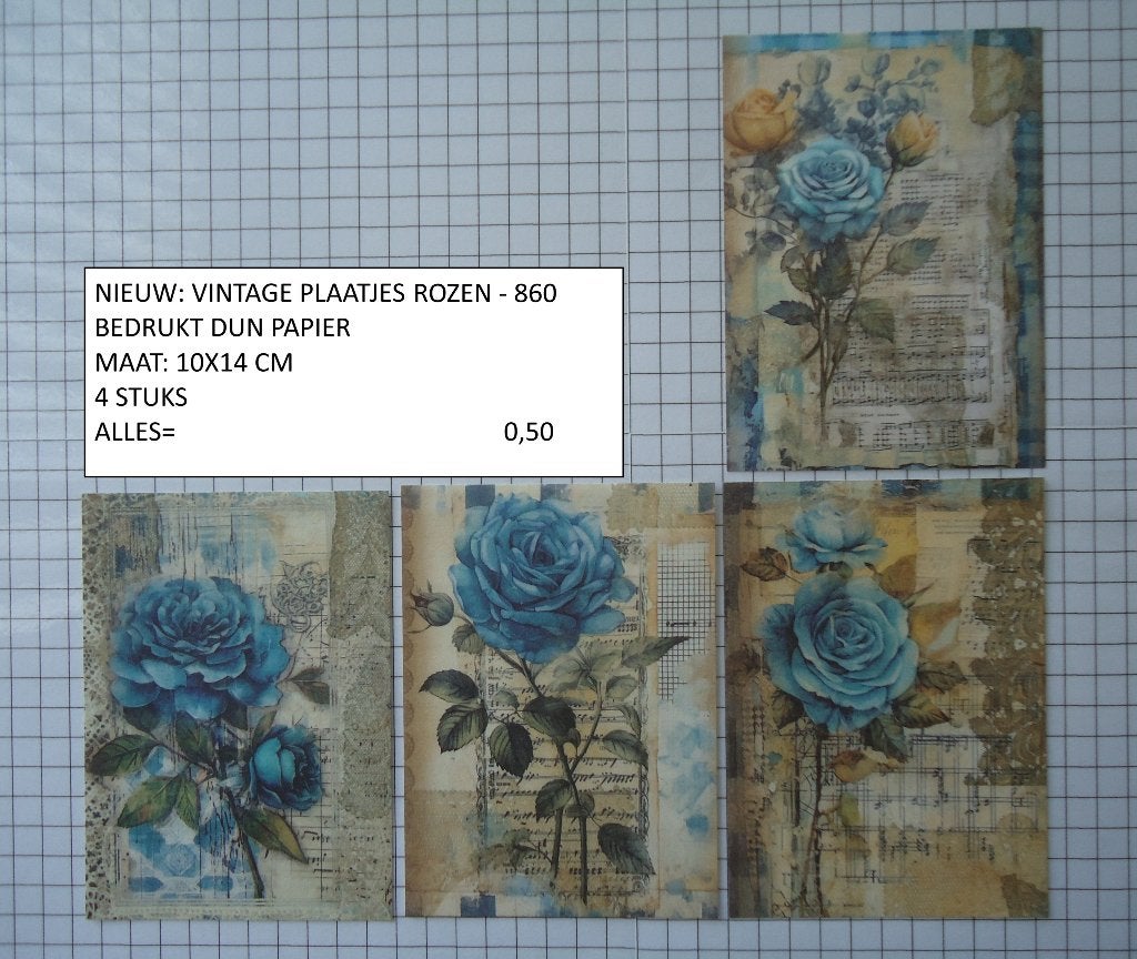 ⚠️nu 0,35: vintage plaatjes rozen 860 ( alleen verzenden, Ophalen, Nieuw, Overige thema's, Knipvel