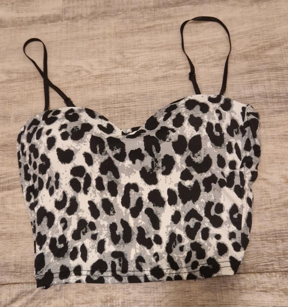 Panterprint Croptop met Verstelbare Bandjes maat S / M, Kleding | Dames, Zwart, Nieuw, Ophalen of Verzenden, Giorgia Paris