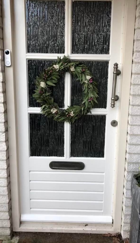 Voordeur buitendeur hardhout 211,5 x 93 x 4 met glas, Doe-het-zelf en Verbouw, Ophalen, 200 tot 215 cm, Glas, Buitendeur