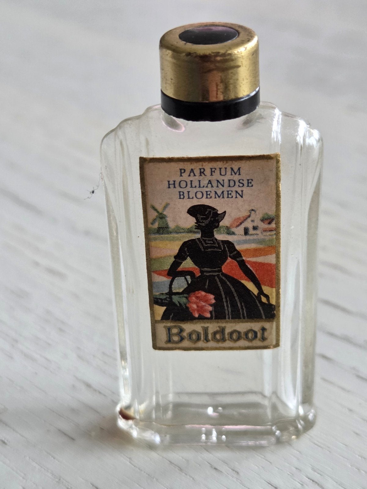 Antiek leeg flesje parfum Hollandse bloemen van Boldoot, Verzamelen, Ophalen of Verzenden, Zo goed als nieuw, Miniatuur