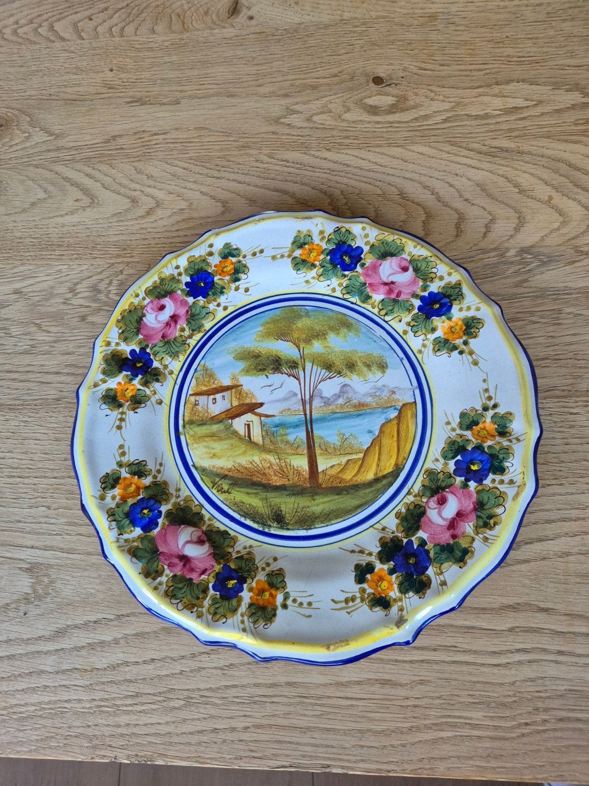 Majolica wandbord Deruta BC, 30 cm, uitstekende staat, Ophalen of Verzenden
