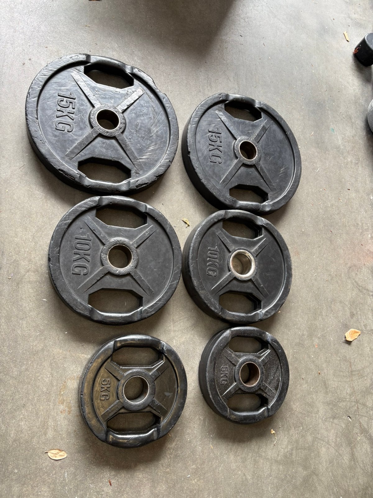 Olympische halter schijven 60 kg gewichten 50 mm, Ophalen, Halterschijven, Olympische halter schijven, Gebruikt