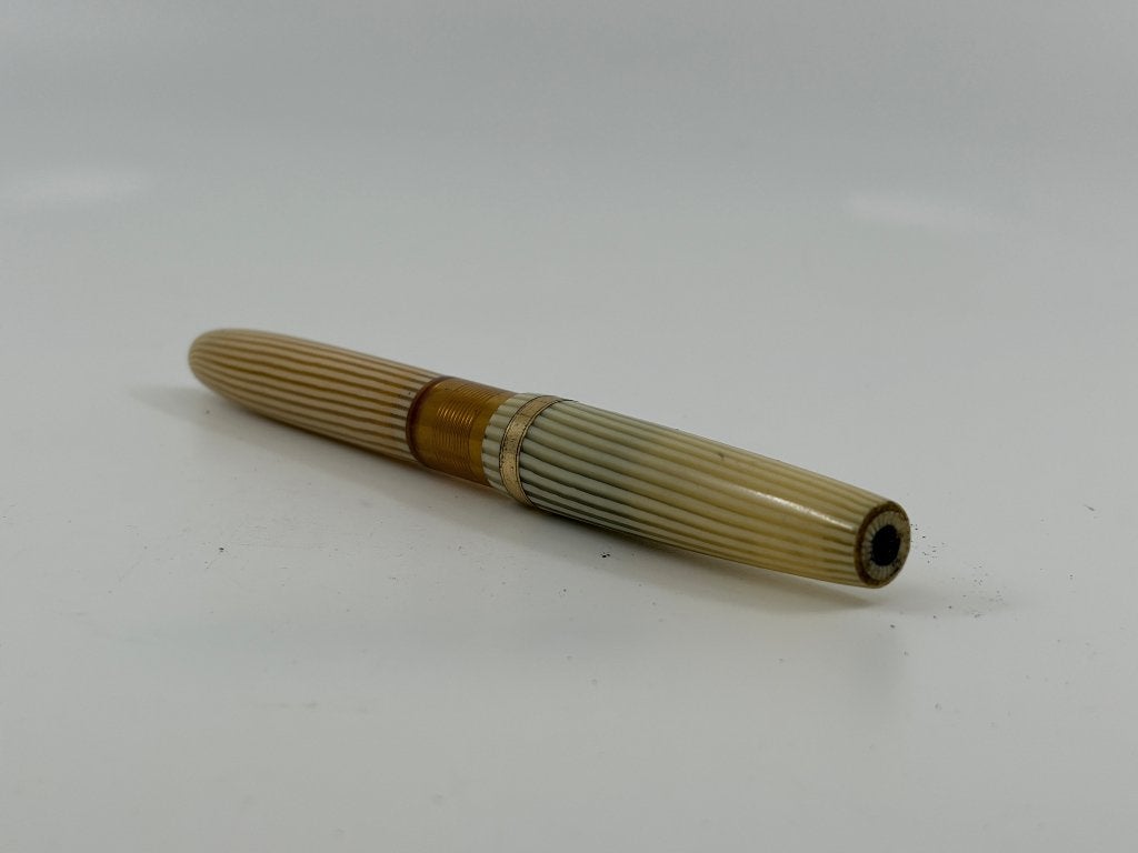 Vintage Parker Parkette Zephyr Vulpen, Geribbeld Celluloid, Verzamelen, Ophalen of Verzenden, Gebruikt, Vulpen, Parker
