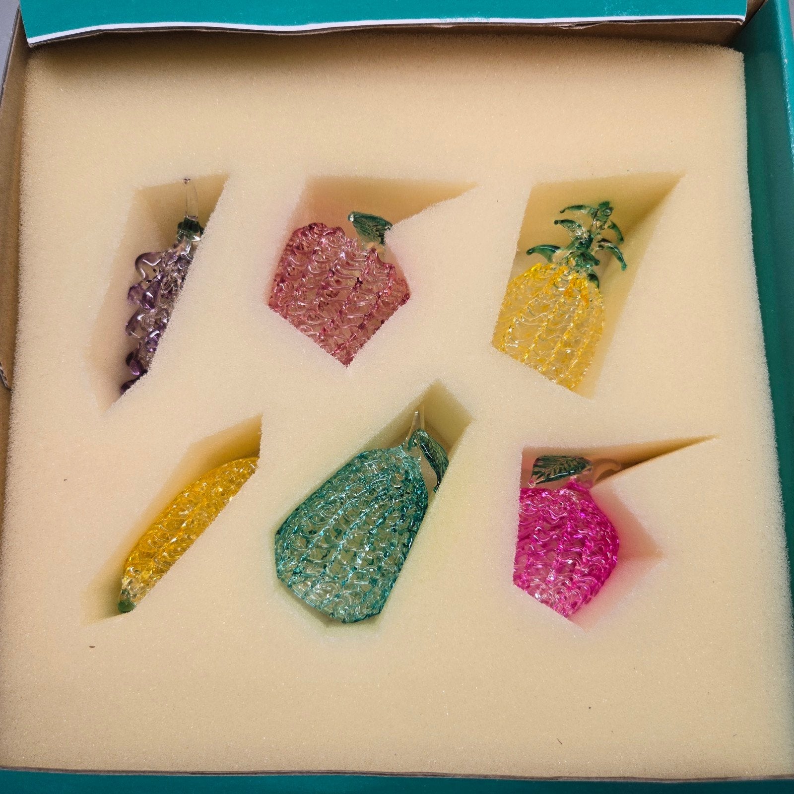 Glazen Fruit Ornamenten Set Handgemaakt & Kleurrijk, Antiek en Kunst, Ophalen of Verzenden