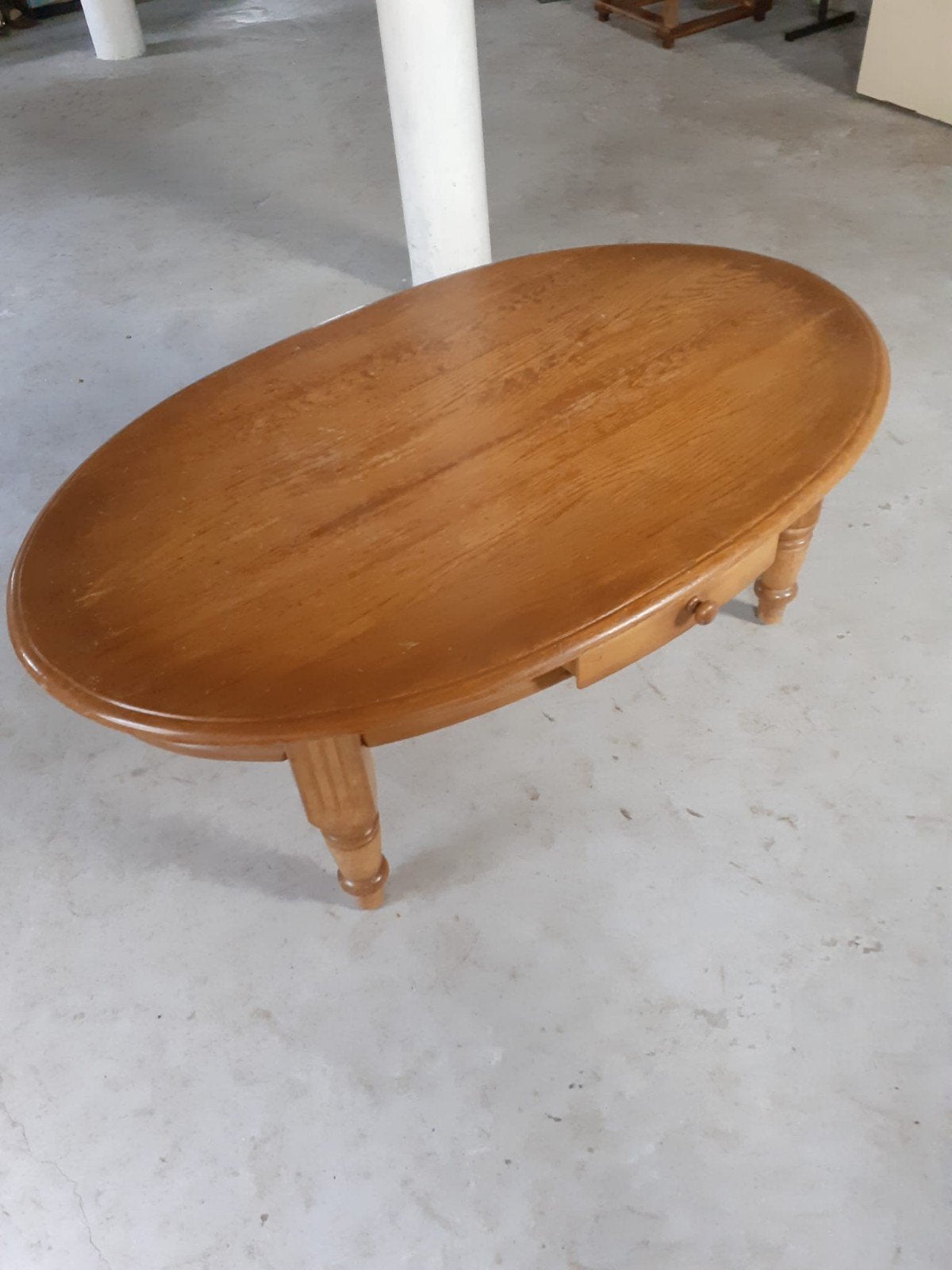 Salontafel eikenhout ovaal, Huis en Inrichting, Ophalen, 100 tot 150 cm, Eikenhout, 50 tot 100 cm