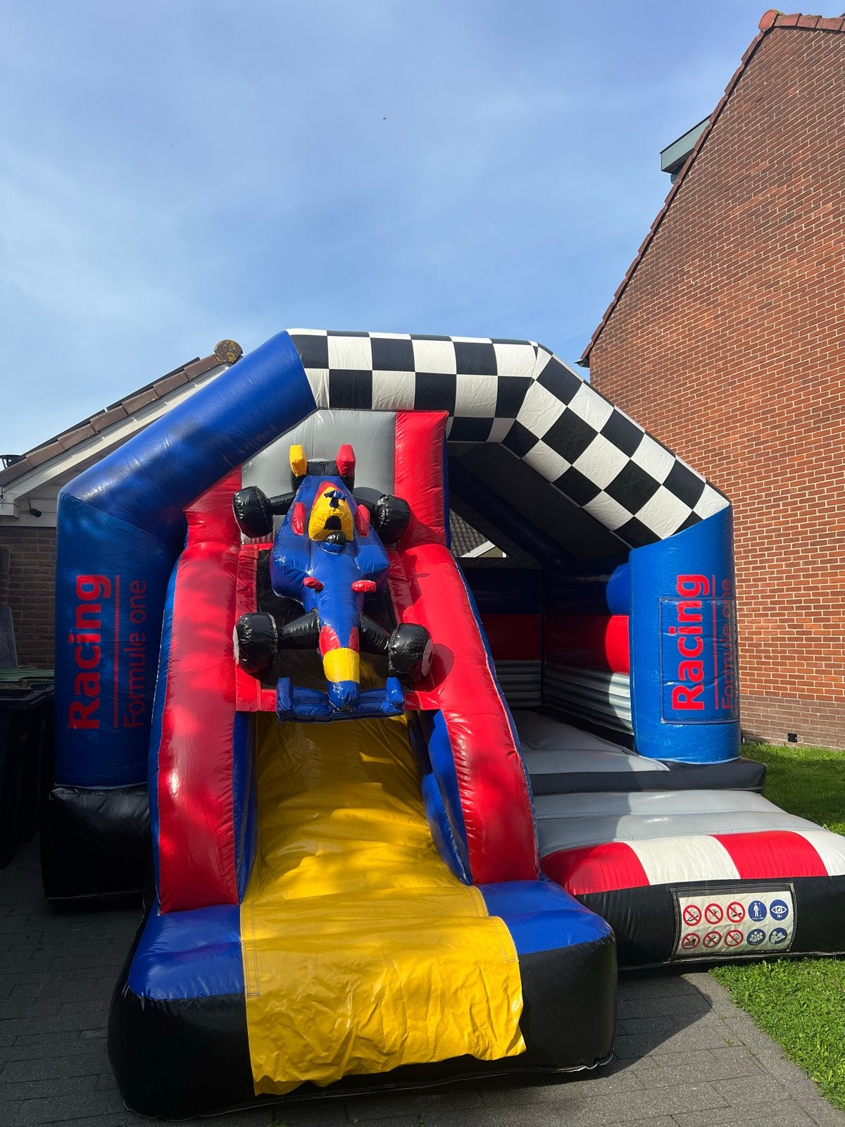 Springkussen Formule 1 Racebaan 4x5m te huur, Kinderen en Baby's, Ophalen of Verzenden, Zo goed als nieuw