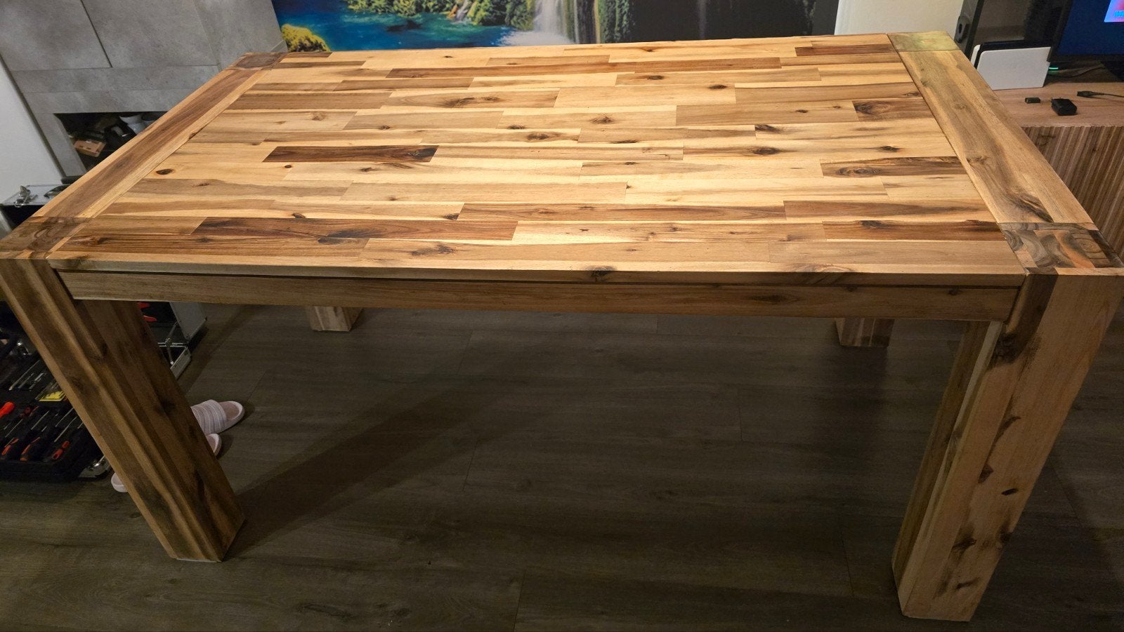 Eiken eetkamer tafel + 6 stoelen, Huis en Inrichting, Ophalen, Gebruikt, Eikenhout, 75 tot 100 cm