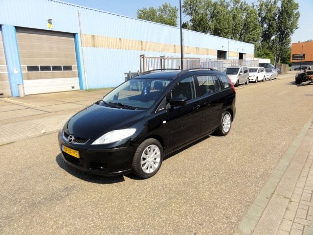 Mazda 5 _1.8 Touring 2007 NAP Airco 7 personen Apk08/07/2027, Auto's, Gebruikt, 1370 kg, 4 cilinders, Zwart