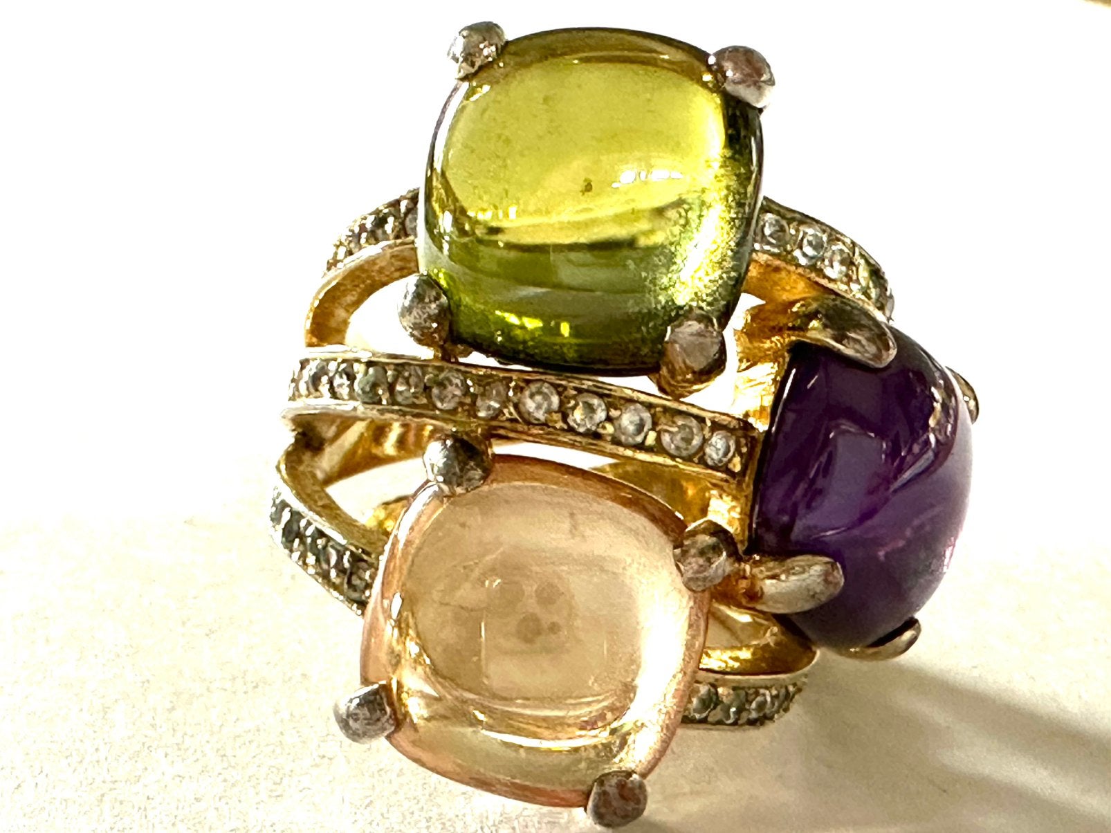 Grote statement metaal goud kleurige verstelbare ring, Sieraden, Tassen en Uiterlijk, Ringen, Gebruikt, Verzenden, Dame, Goud