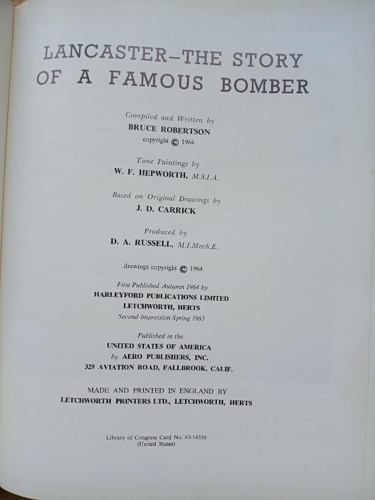 LANCASTER    THE STORY OF A FAMOUS BOMBER, Tweede Wereldoorlog, Bruce robertson, Ophalen of Verzenden, Zo goed als nieuw