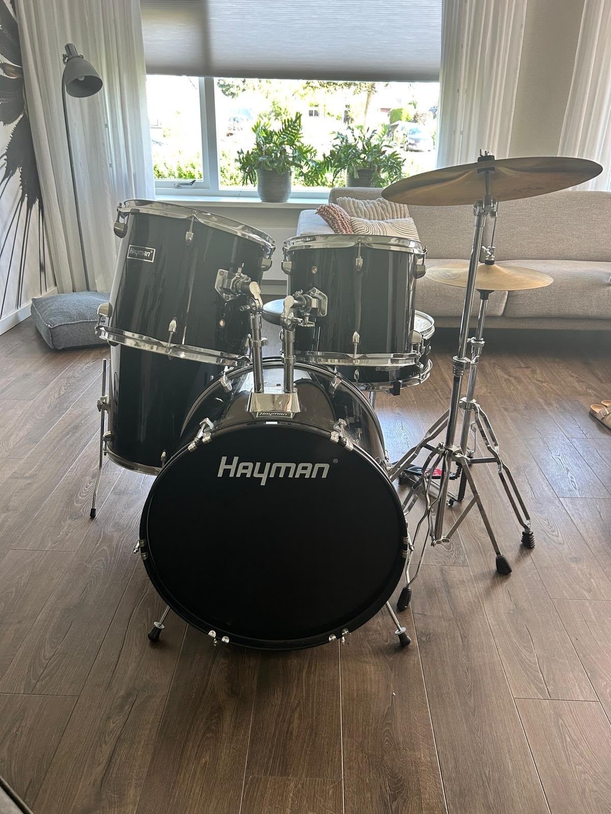 Hayman beginners drumstel met bekkens en kruk, Muziek en Instrumenten, Ophalen, Gebruikt, Overige merken