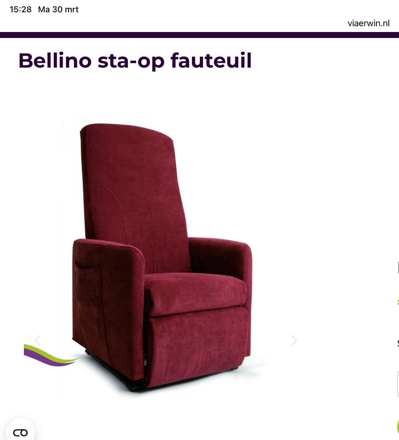 2 Sta-op-stoelen:rood :samen dames-en heren fauteuil Bellino, Ophalen, Gebruikt, 100 tot 125 cm, 50 tot 75 cm
