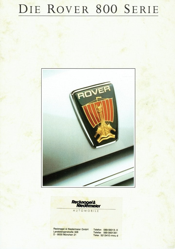 Folder Rover 800 (Duitse uitgave - ca.1989), Verzenden, Gelezen, Overige merken