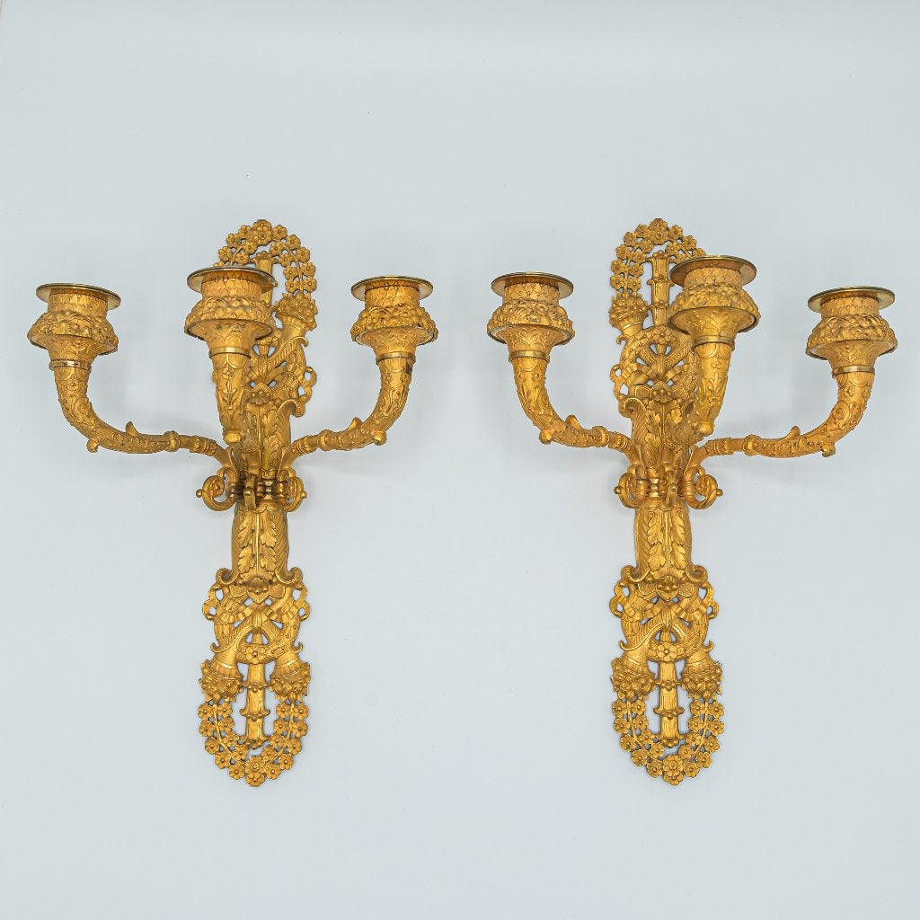 Wandkandelaren Empire, Antiek en Kunst, Ophalen of Verzenden, Koper of Brons