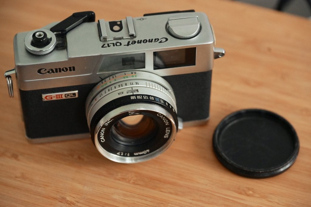 Canonet QL17 G-III QL rangefinder camera, Audio, Tv en Foto, Ophalen of Verzenden, Gebruikt, Compact, Canon
