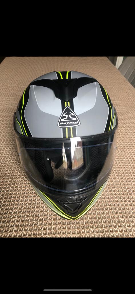 Nieuwe Bayard Integraalhelm - Grijs/Zwart/Neon Geel, Motoren, Integraalhelm, Dames, Tweedehands, Ophalen