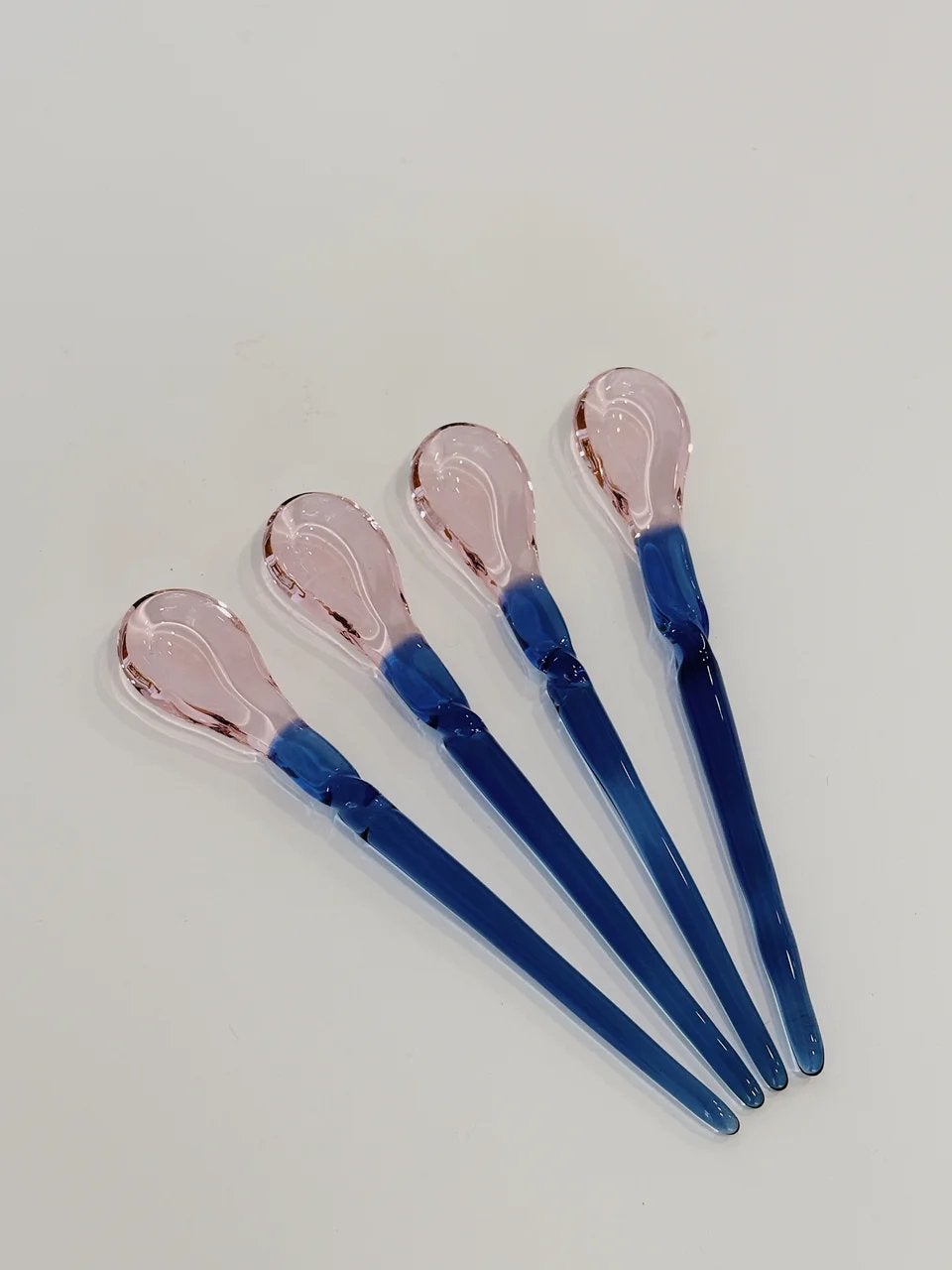 4 GLAZEN LEPELTJES - ROZE/BLAUW | BROSTE COPENHAGEN (NIEUW), Glas of Glazen, -, -, Nieuw