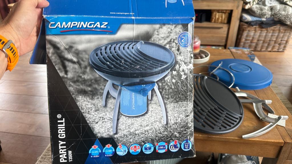 Campingaz Party Grill 1350W - Compacte en veelzijdige grill, Caravans en Kamperen, Kampeeraccessoires, Zo goed als nieuw, Ophalen