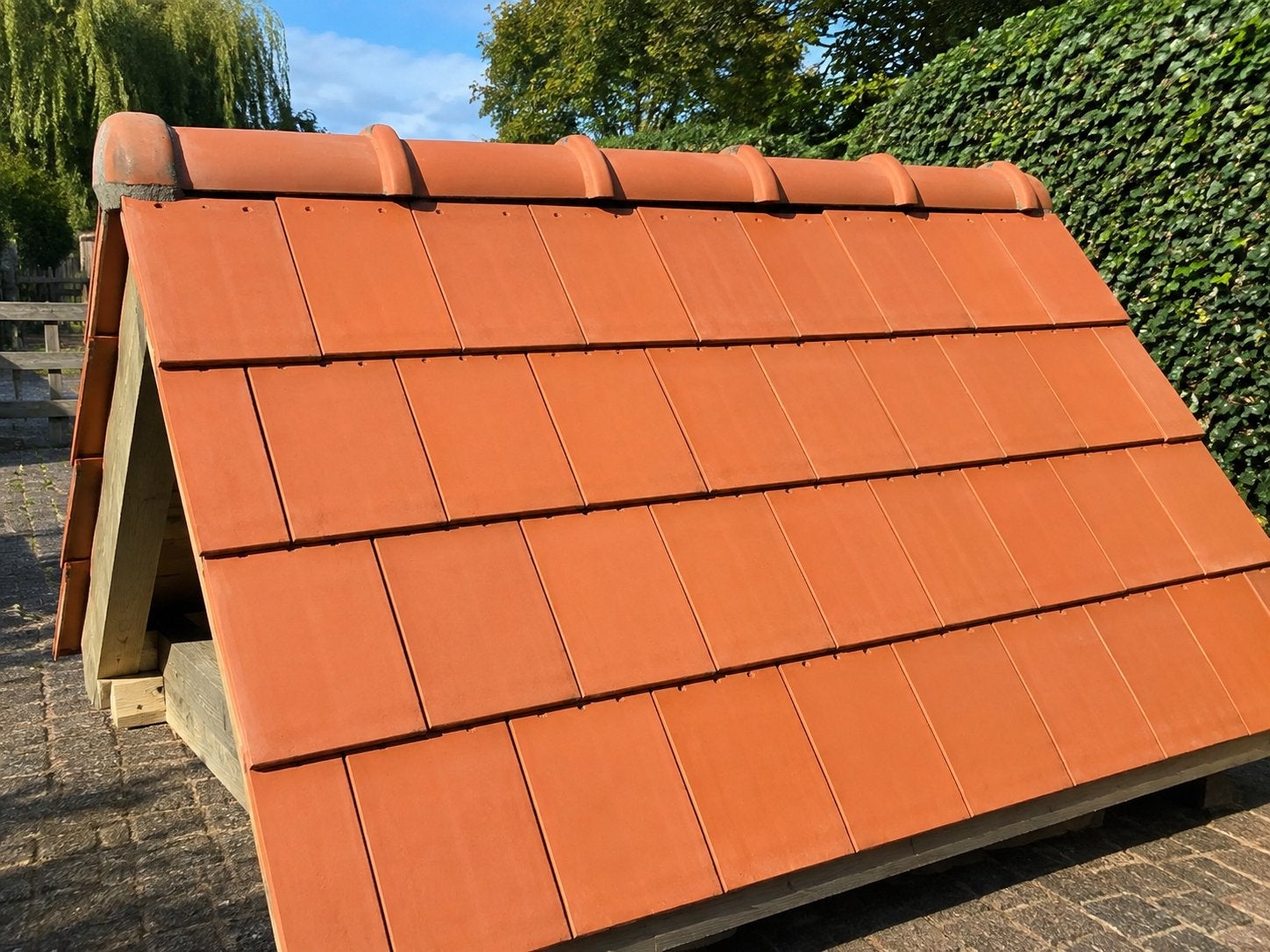 Authentieke vlakke dakpan , rood,, Ophalen, 10 tot 15 m², Steen of Klei, Nieuw