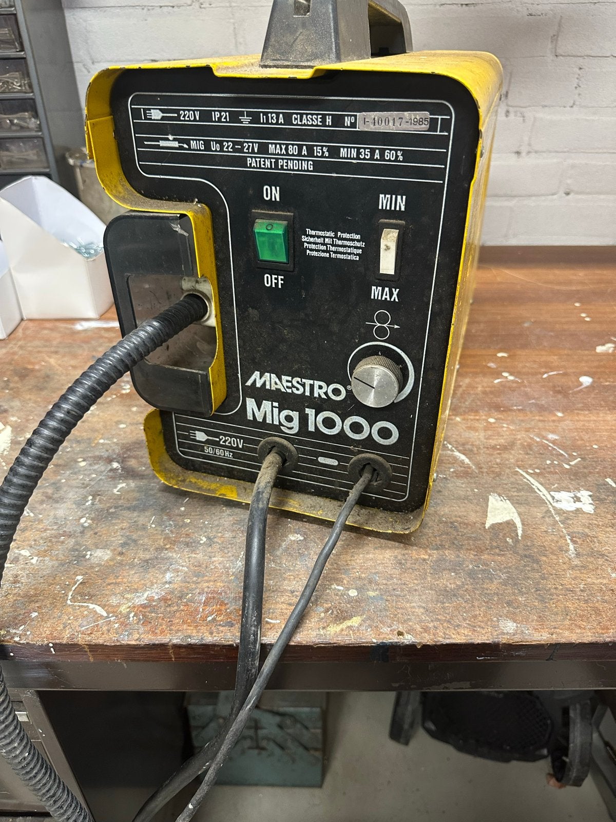 Maestro Mig 1000 lasapparaat met toebehoren, Ophalen